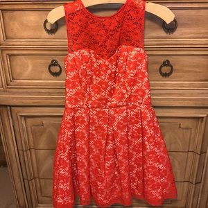 Red lace dress